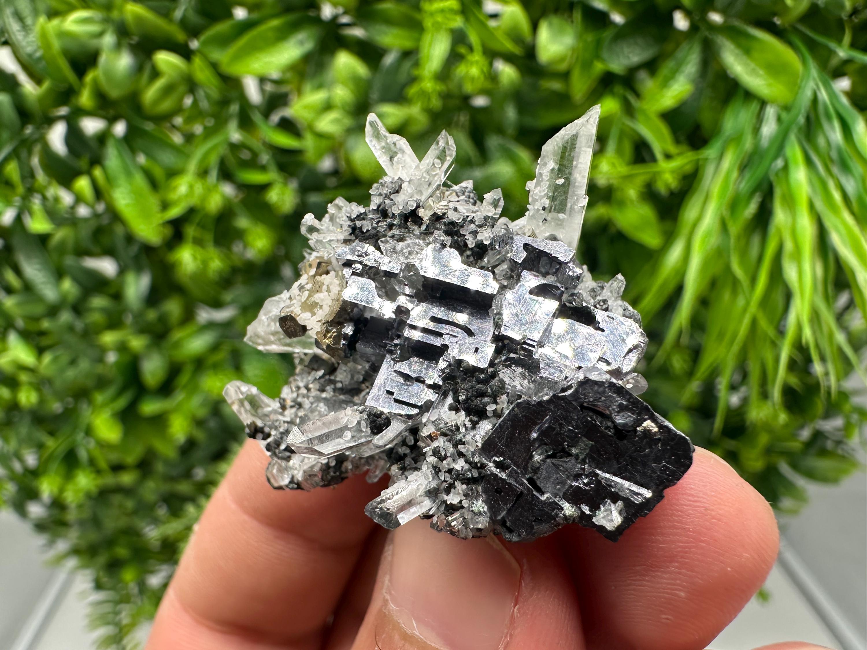 Galena Quartz Calcite Mineral Specimen, Bulgaria
