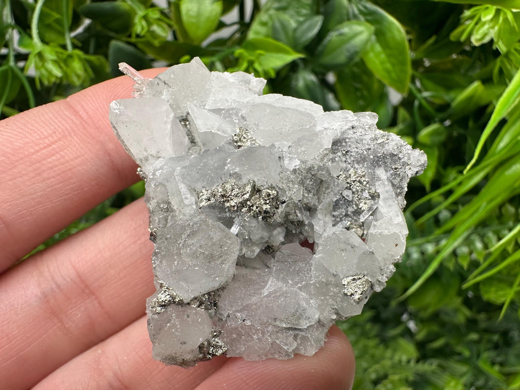 Pyrite on Green Quartz Mineral Specimen, Bulgaria Home Decor Stone