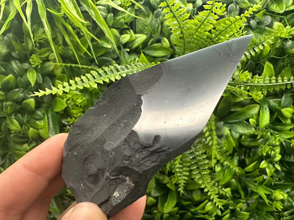 10cm Polished Shungite Crystal: EMF Protection Stone