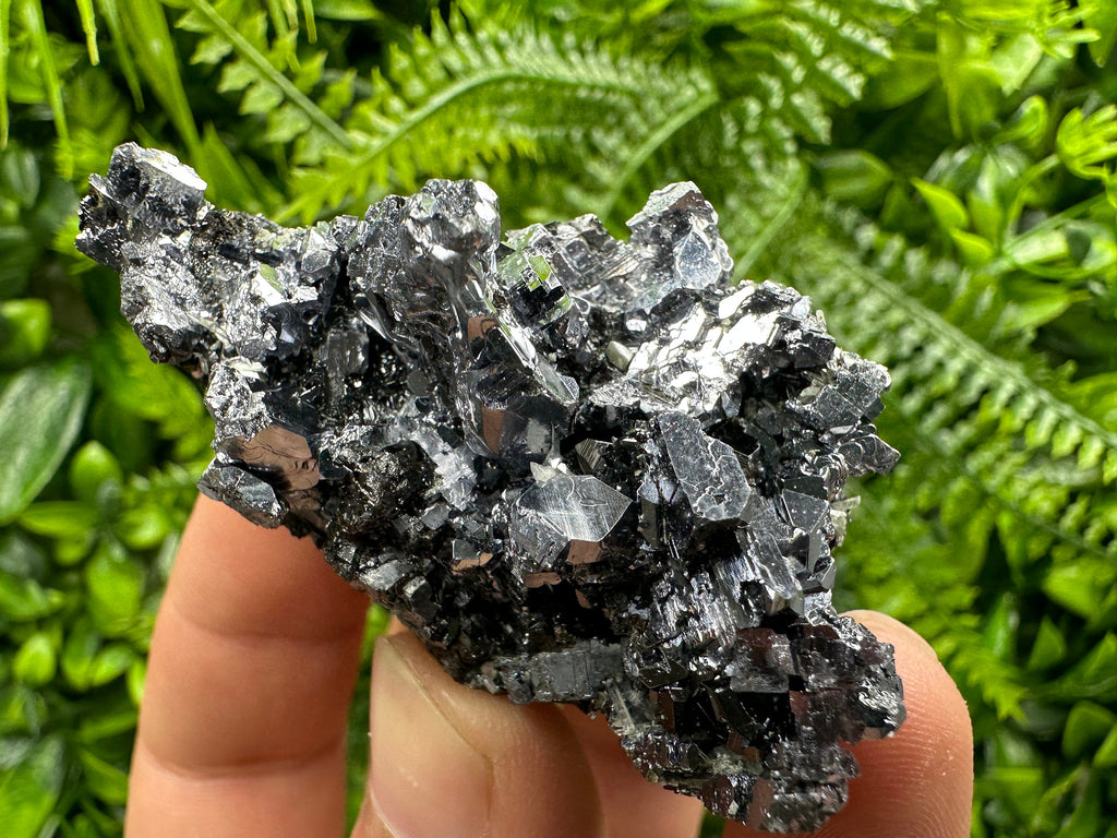 Shiny Skeletal Galena Cluster: Natural Mineral Home Decor