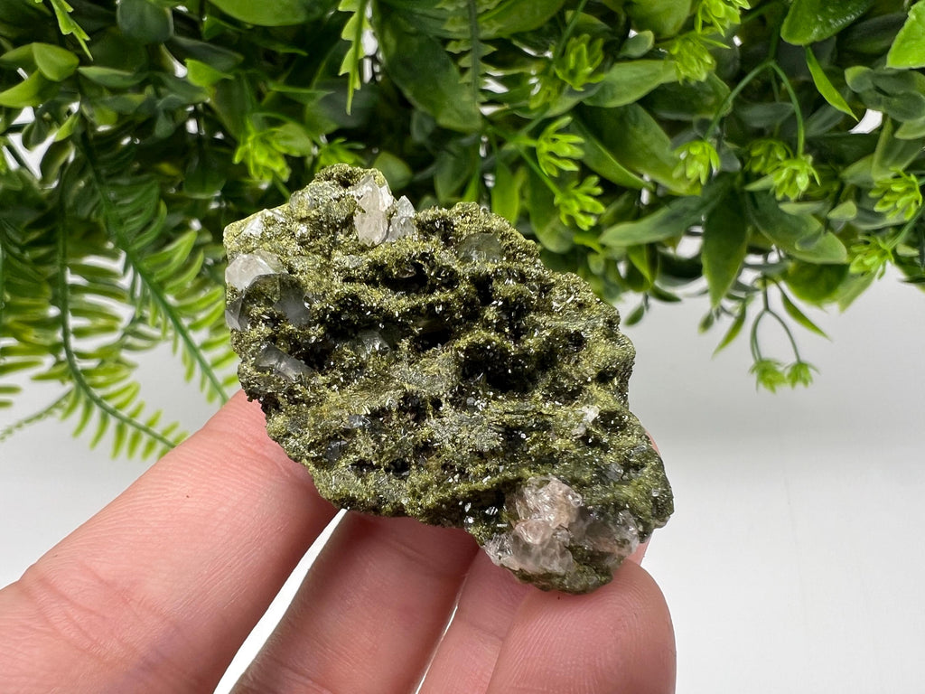 Rare Green Epidote with Quartz Crystals - Eastern Anatolian Turkey