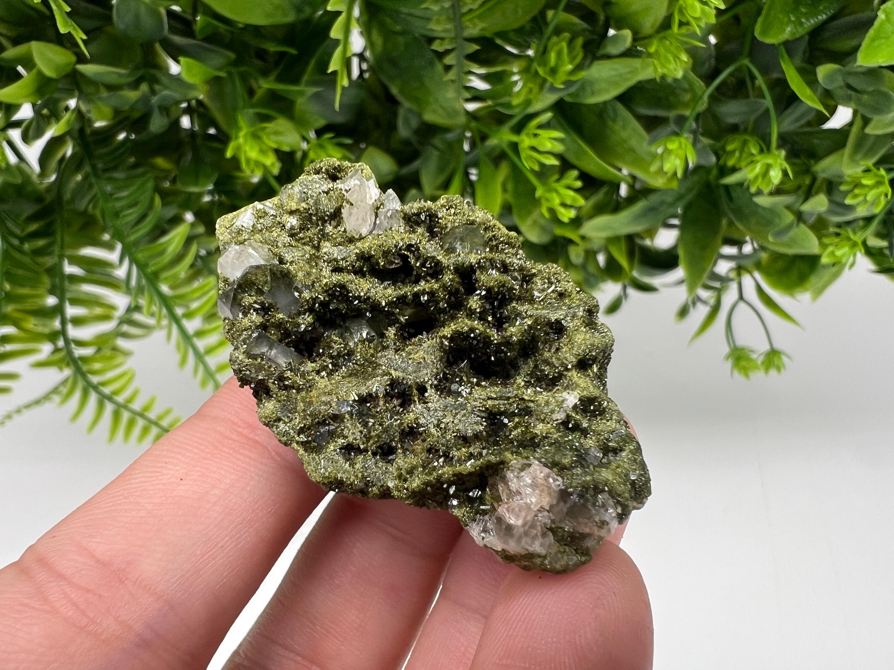 Rare Green Epidote with Quartz Crystals - Eastern Anatolian Turkey
