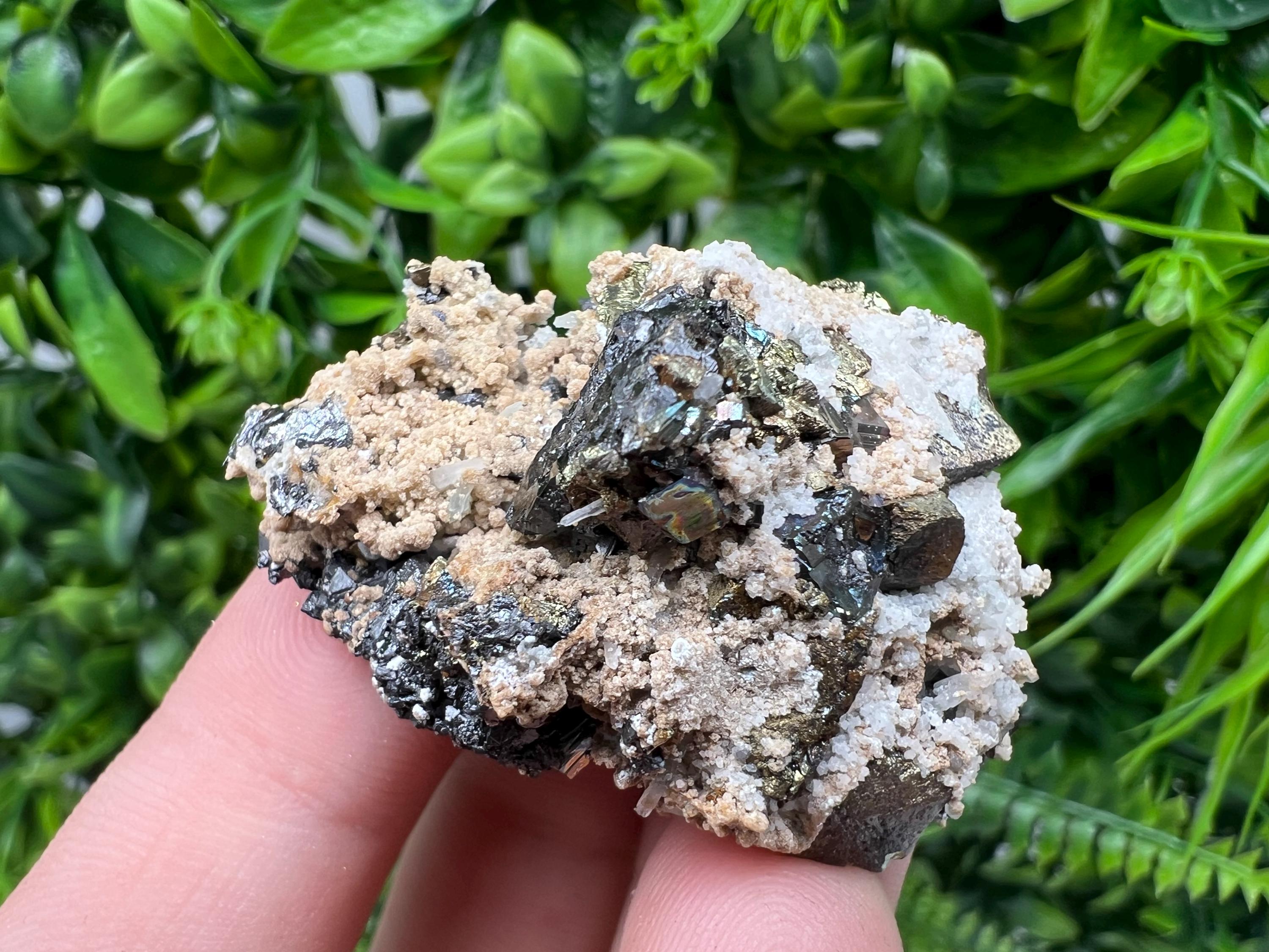 Rainbow Pyrite Siderite Mineral Specimen: Madan Bulgaria Collectible