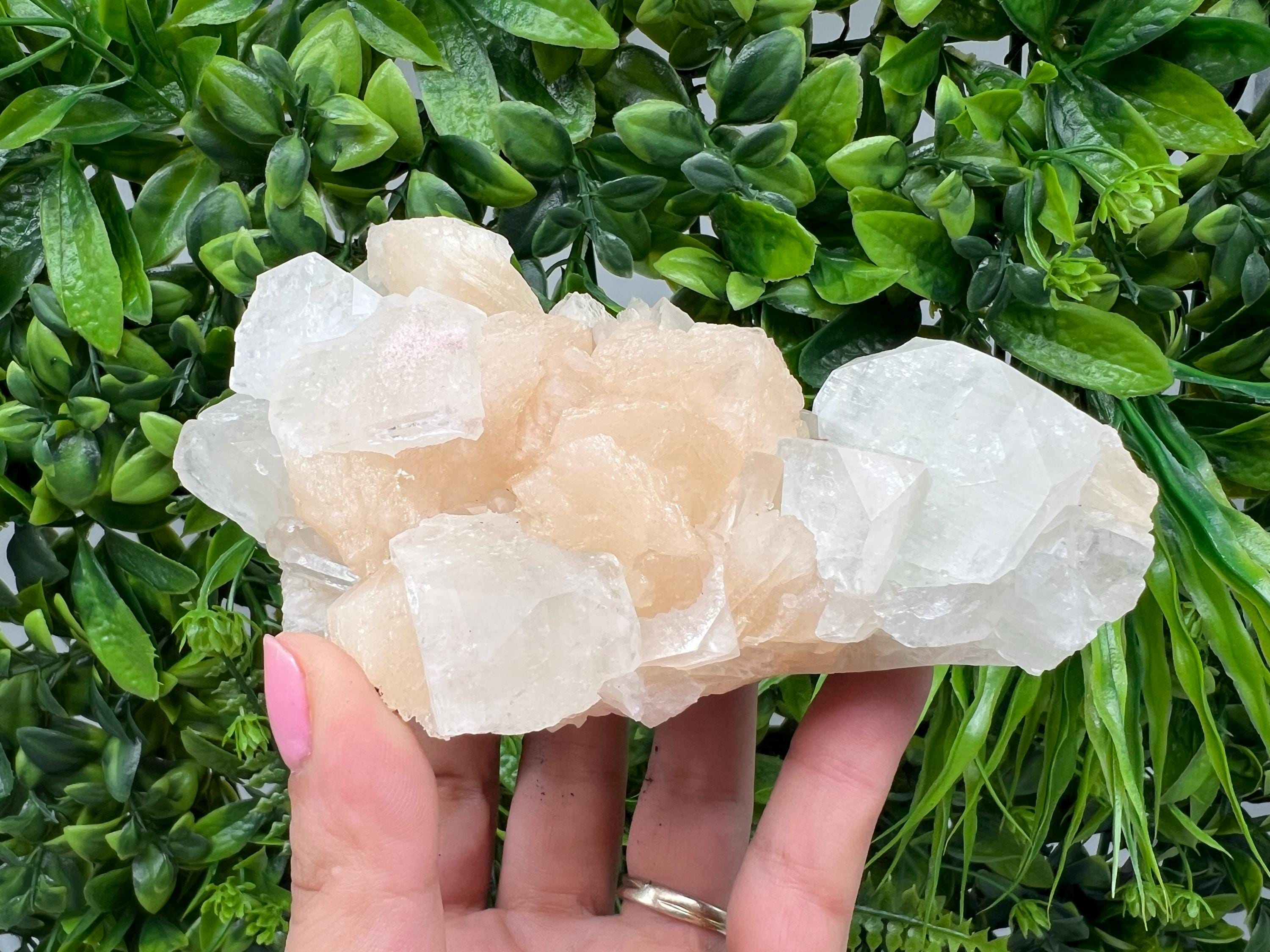 Apophyllite Stilbite on Chalcedony: Natural Mineral Specimen, India