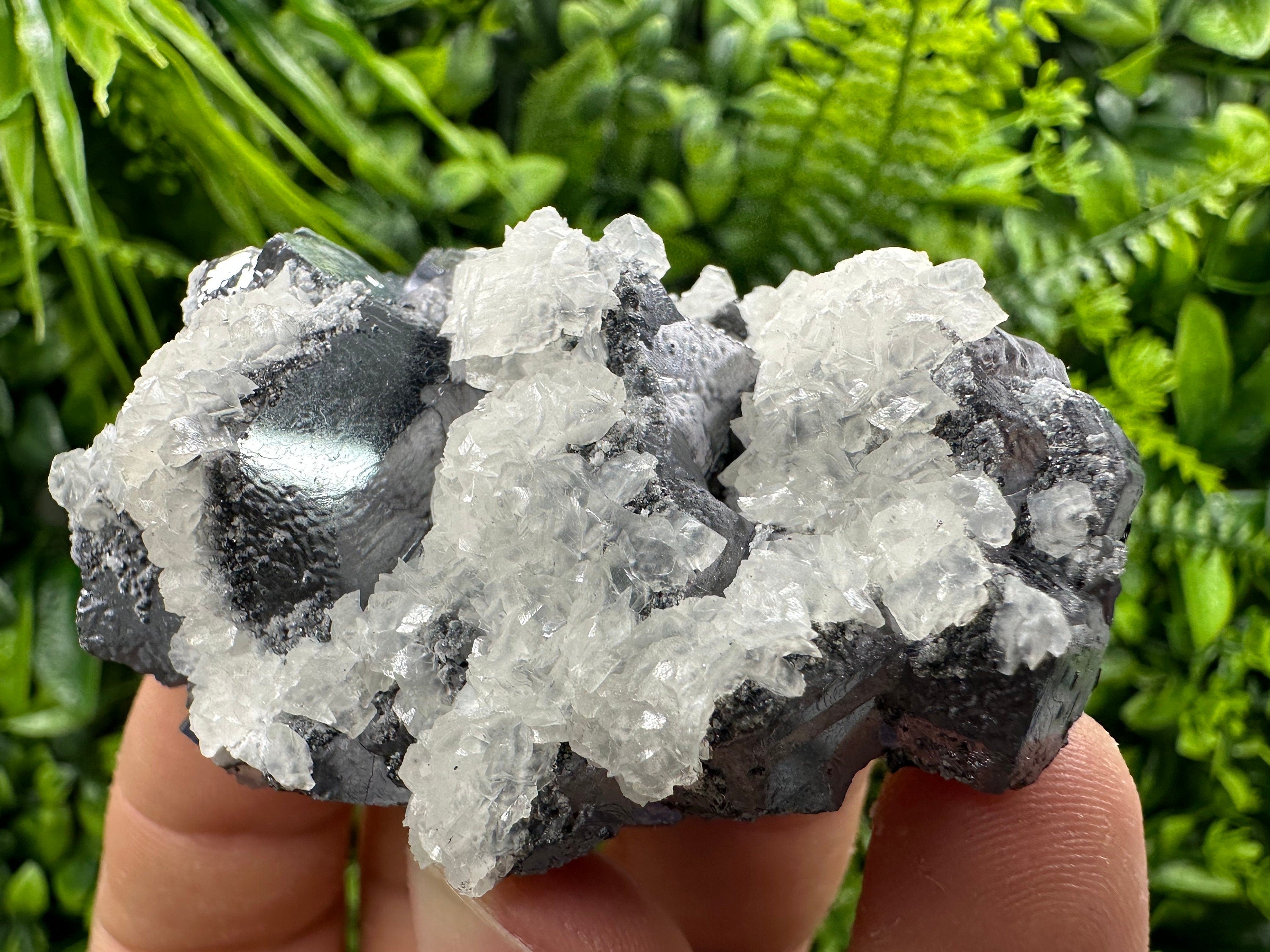 Galena with Calcite Cluster, Batantci Mine Mineral Specimen