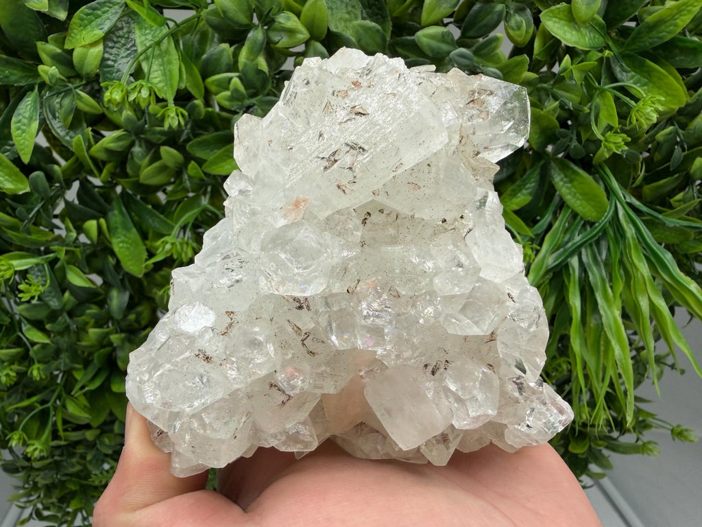 Apophyllite on Chalcedony Specimen: Transparent Crystal, India Minerals
