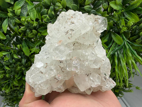 Apophyllite on Chalcedony Specimen: Transparent Crystal, India Minerals