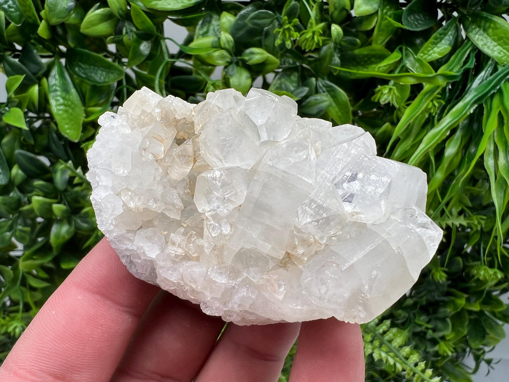 Transparent Apophyllite on Chalcedony, Natural Crystal Specimen, India Minerals