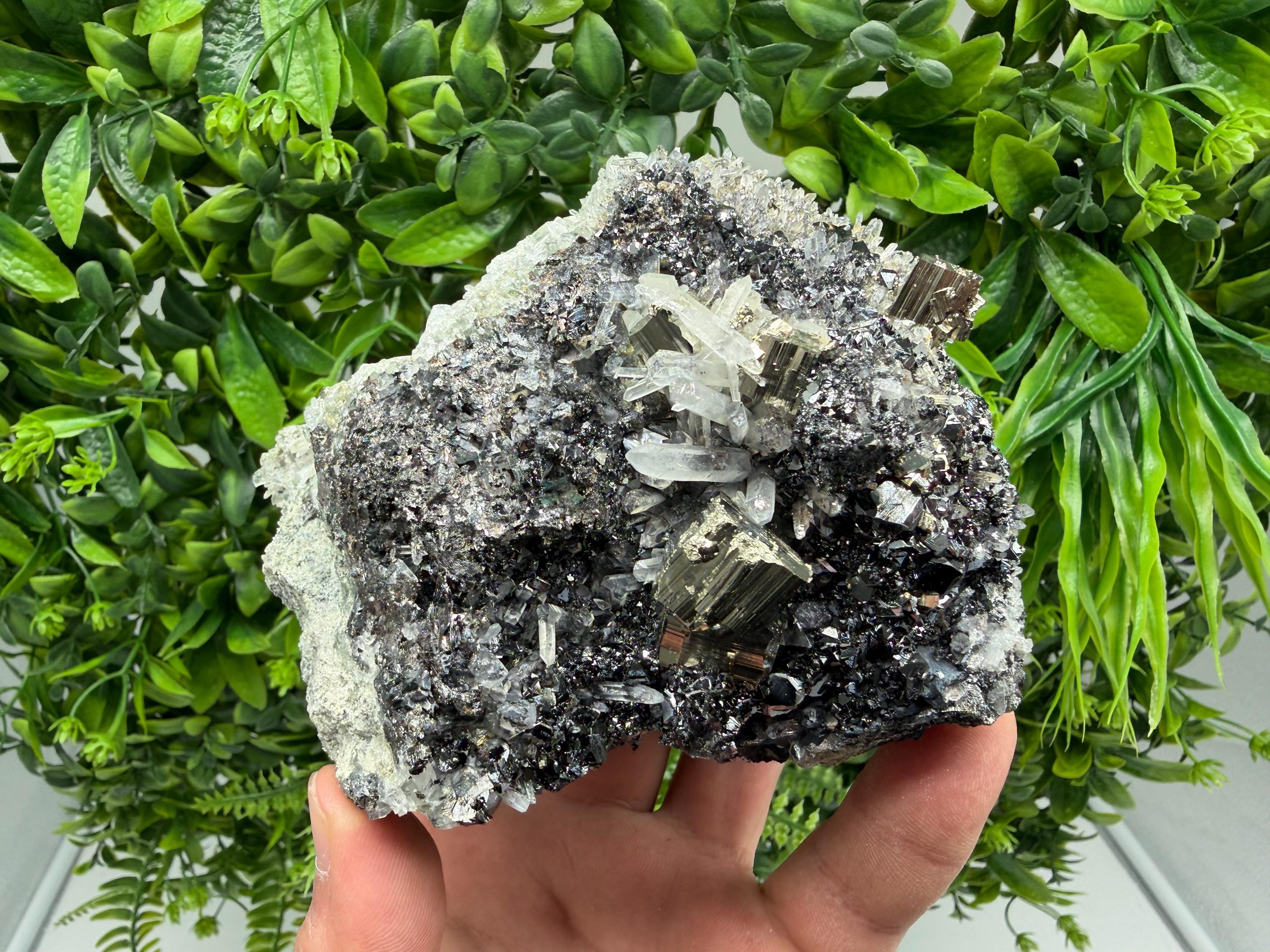 Pyrite Sphalerite Quartz  Mineral Specimen, Krushev dol Mine