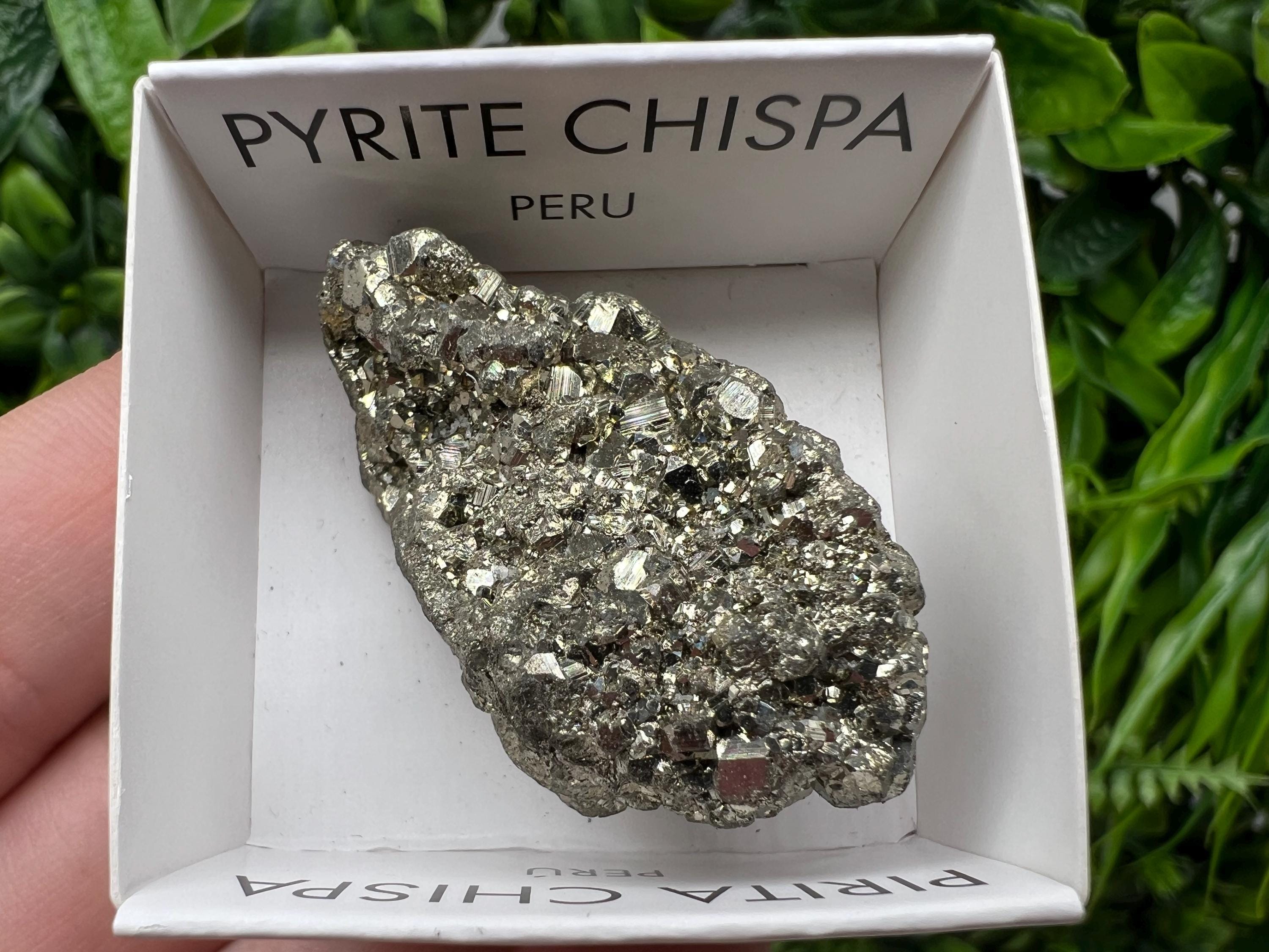 Peruvian Pyrite Cube: Natural Gold Mineral Specimen, Home Decor Stone (4/2.5cm