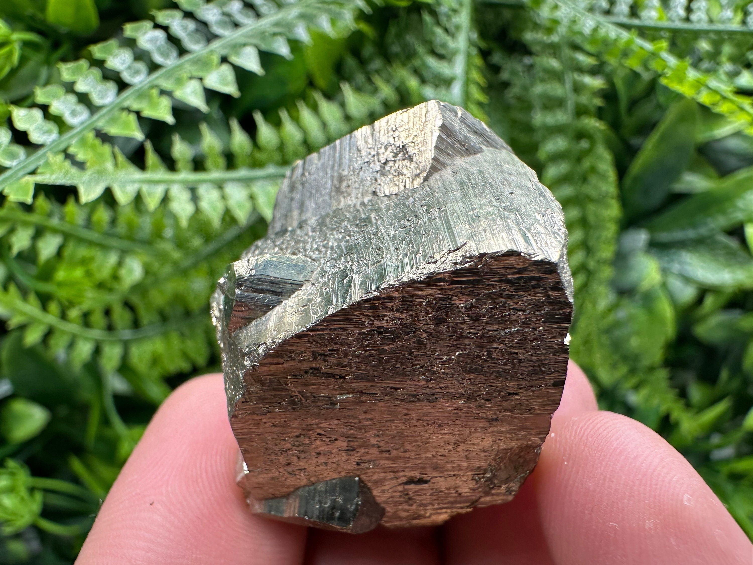 Natural Pyrite Crystal, Shiny Fool's Gold Mineral, Borieva Mine