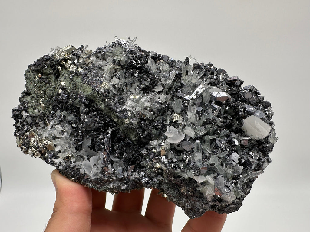 Galena Spinel Law, Sphalerite, Quartz, and Calcite Mineral Specimen