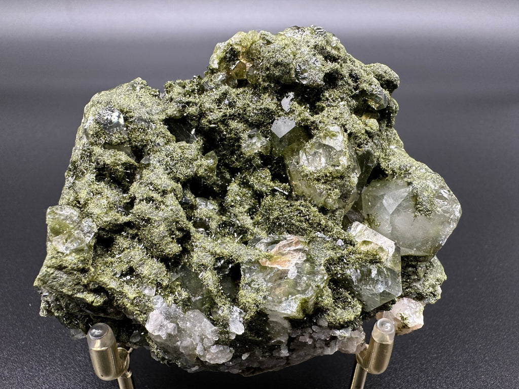 Rare Green Epidote with Quartz Crystals: Eastern Anatolian Decor Stone