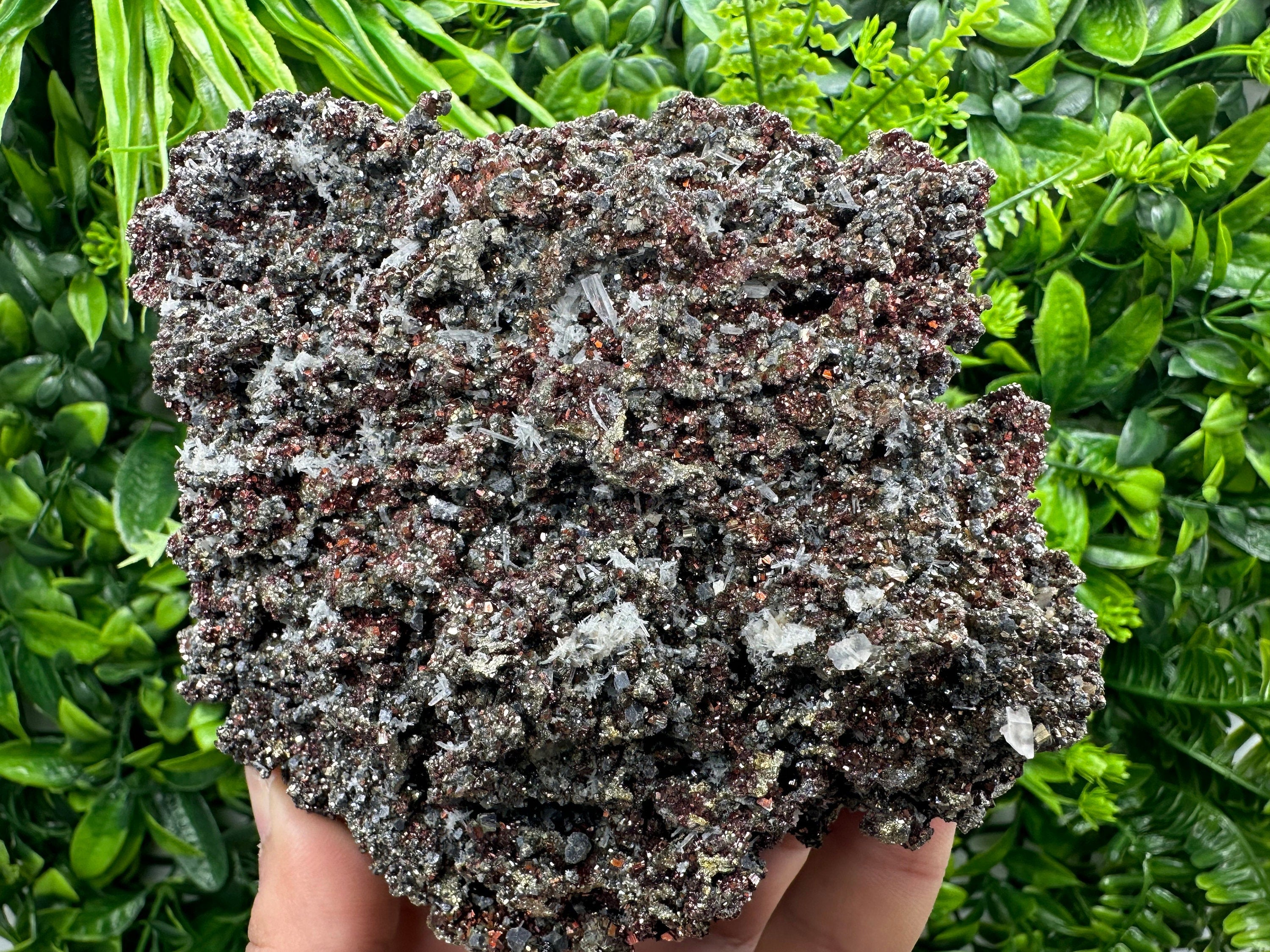 Red Pyrite with Galena and Quartz, Borieva Mine Mineral Specimen
