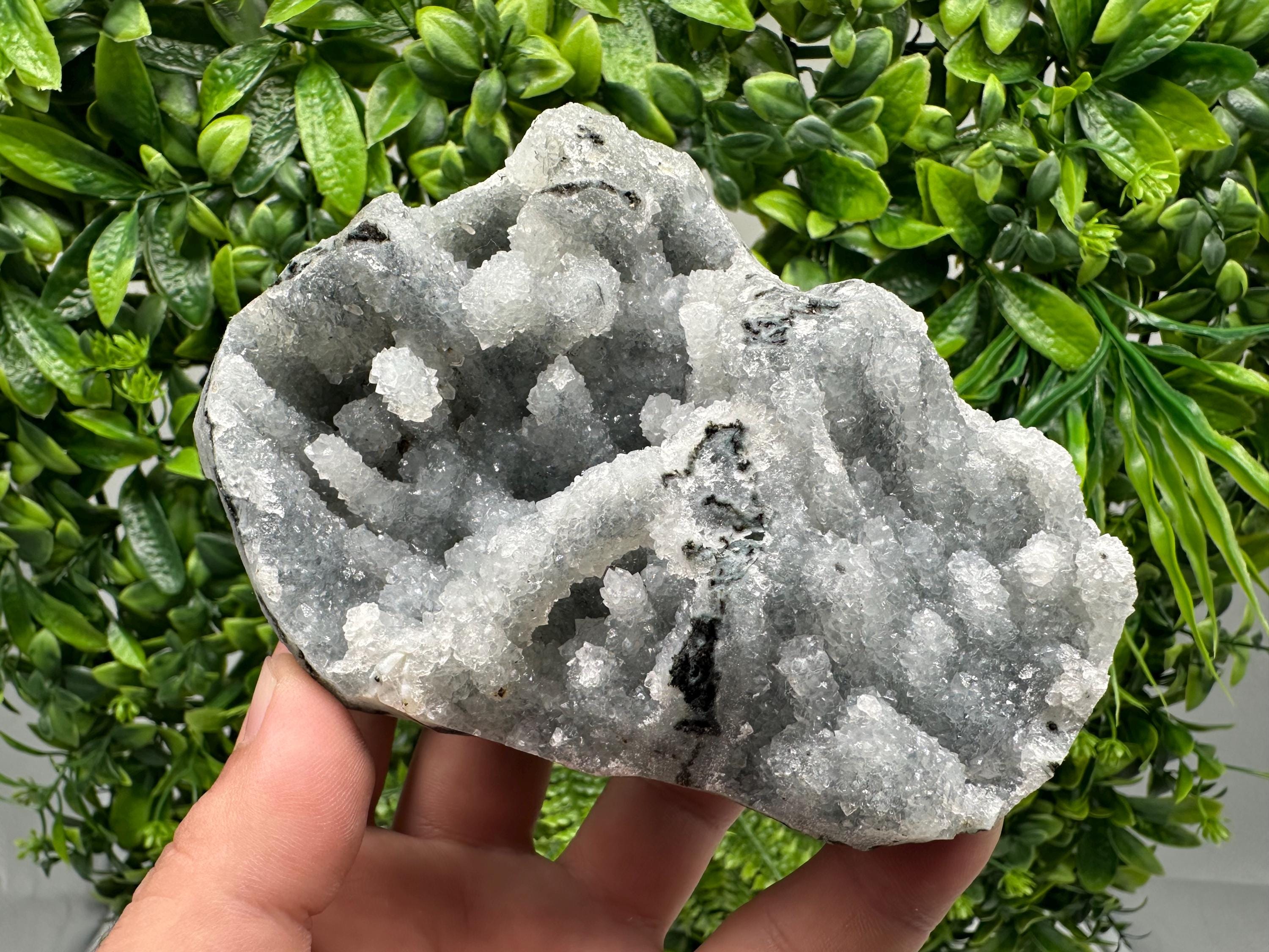 Natural Chalcedony Crystal Specimen, Indian Mineral Collection, Home Decor