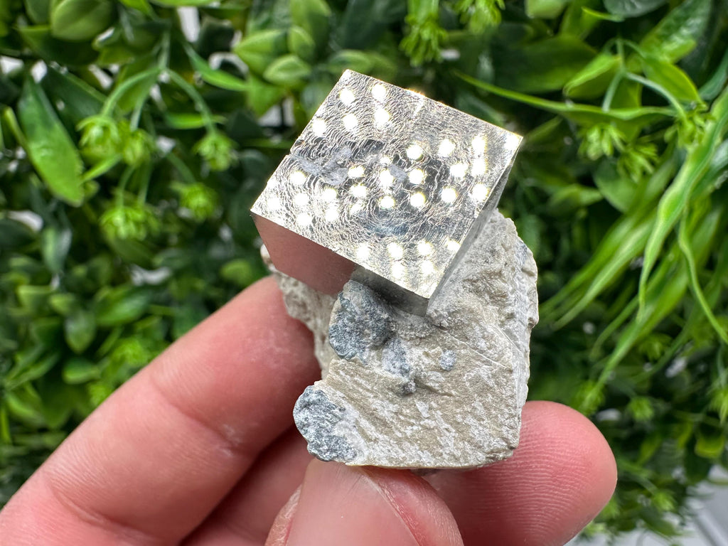 Large Pyrite Cube on Matrix, Navajun Spain, Home Decor Stone