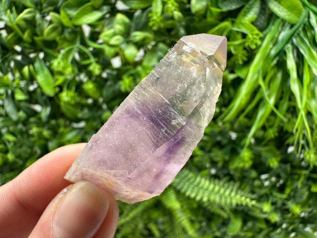 Phantom Amethyst Crystal with Cerussite, Bulgarian Mineral Specimen
