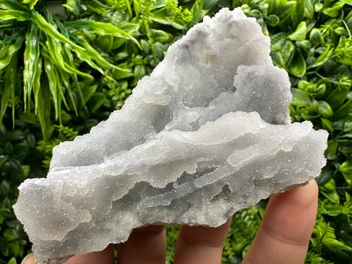 Blue Chalcedony Quartz with Chlorite Inclusions: Bulgarian Crystal Decor