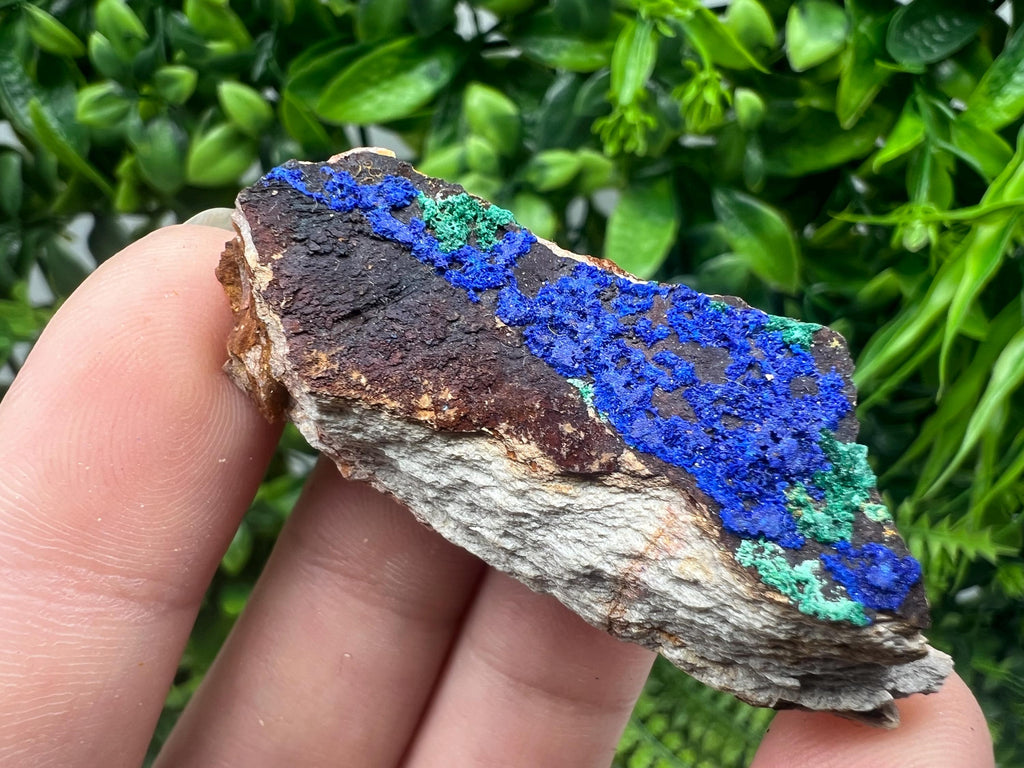 Azurite Malachite Mineral Specimen: Moroccan Blue Green Crystal, Home Decor
