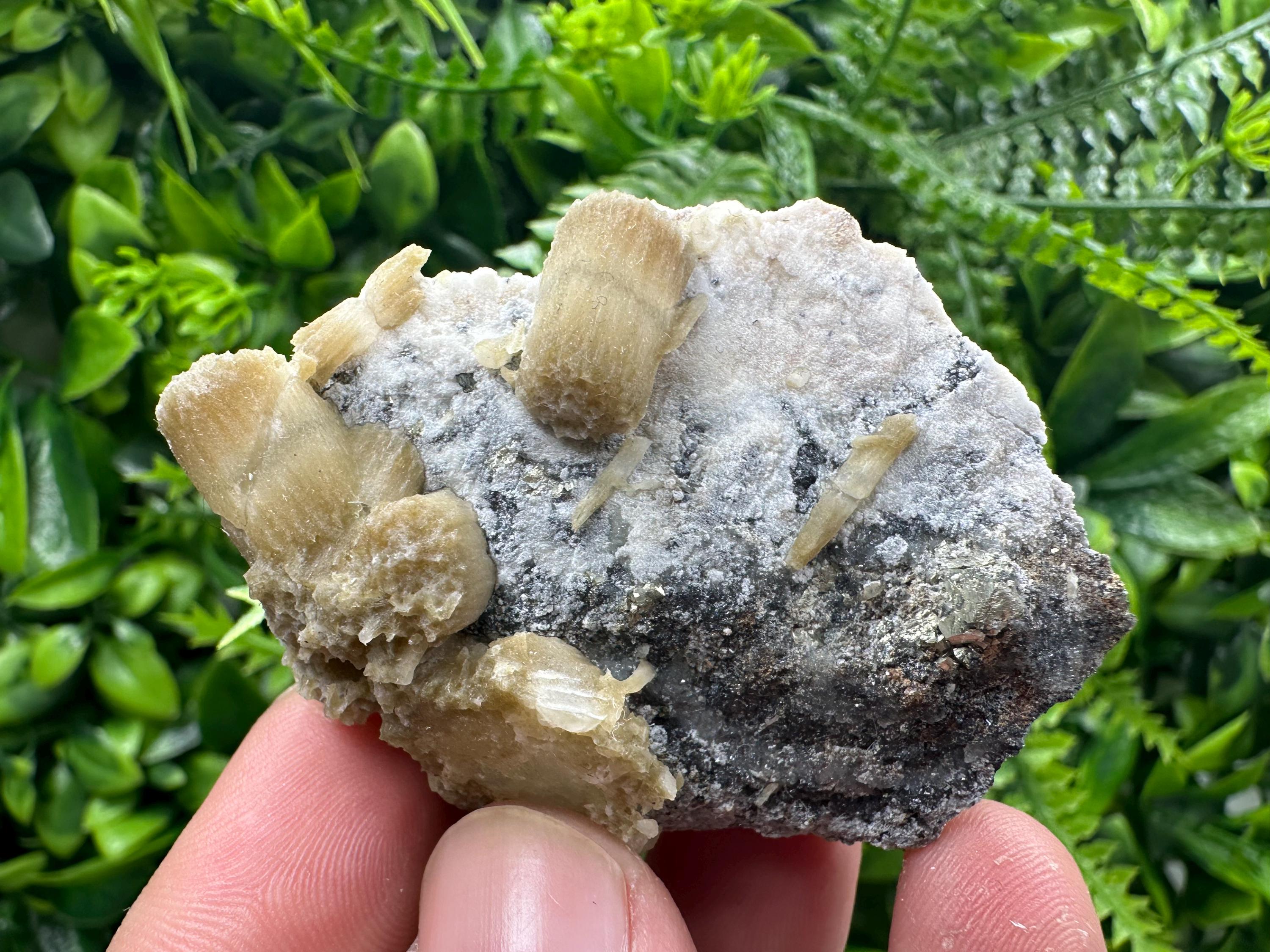 Rare Calcite Cluster on Matrix, Bulgarian Mineral Specimen