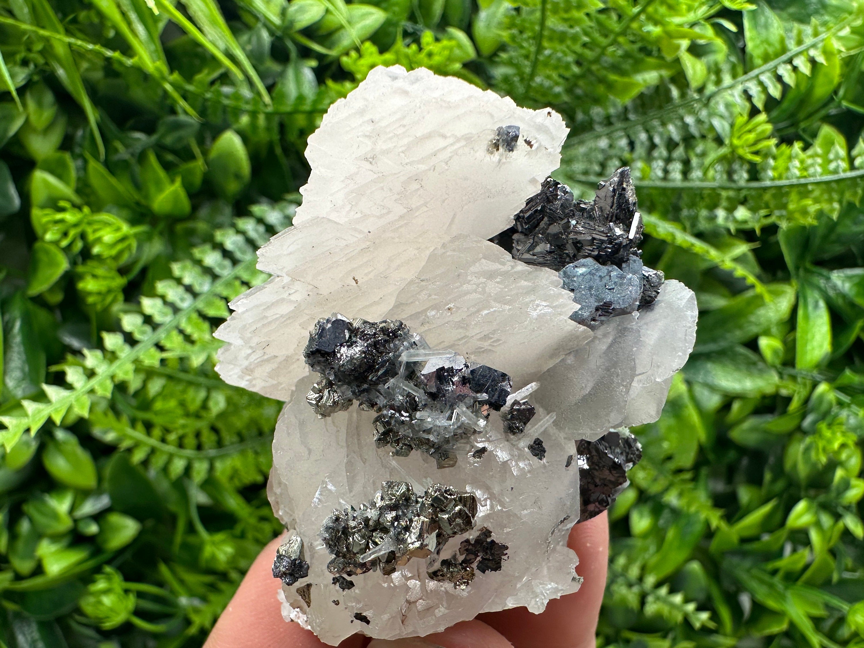 Galena Sphalerite Pyrite Quartz on Calcite, Bulgaria Mineral Specimen