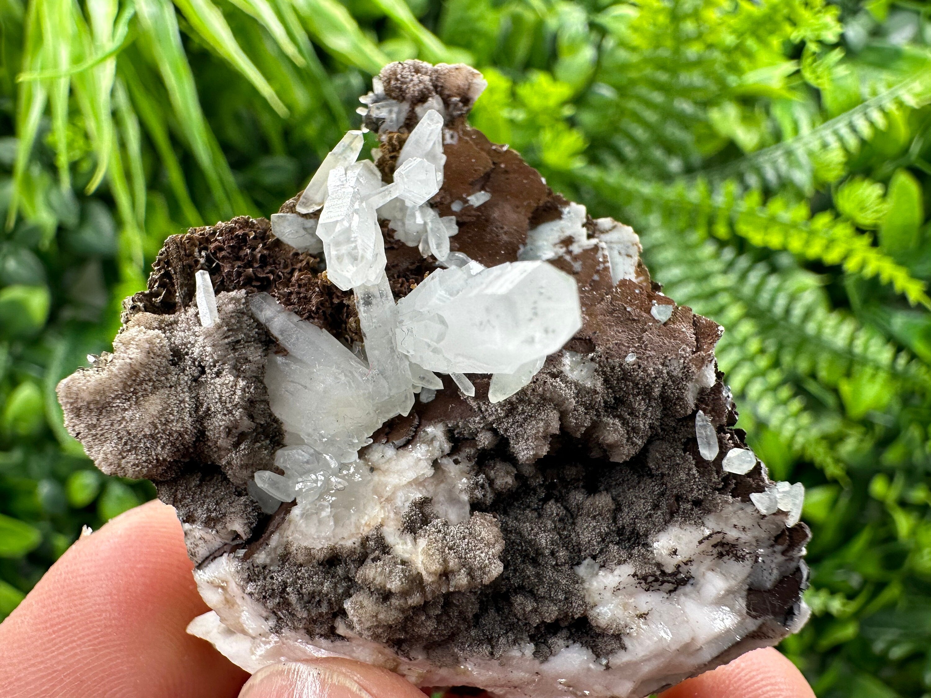 Quartz with Chlorite, Rhodochrosite, Siderite Crystal Home Decor