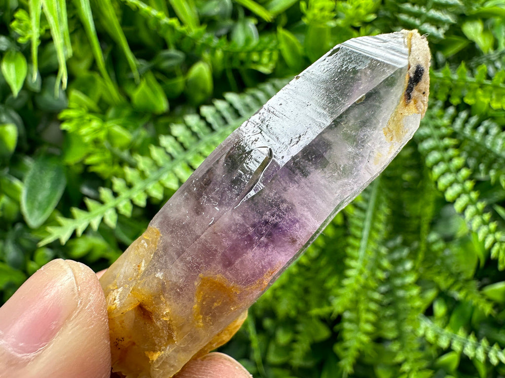 Amethyst Phantom Crystal with Cerussite, Bulgarian Mineral Specimen