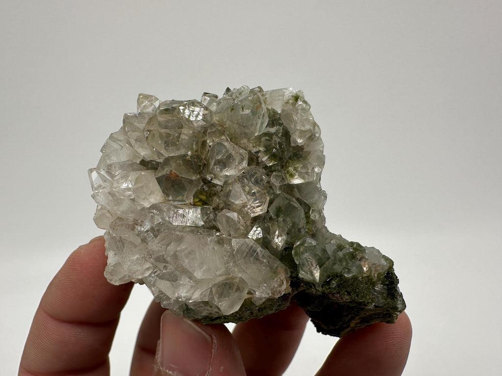 Rare Green Epidote Quartz Crystal Cluster - Eastern Anatolia, Turkey