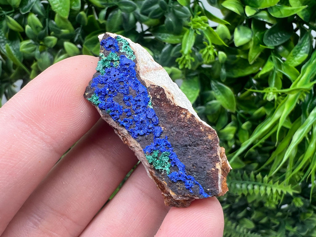 Azurite Malachite Mineral Specimen: Moroccan Blue Green Crystal, Home Decor