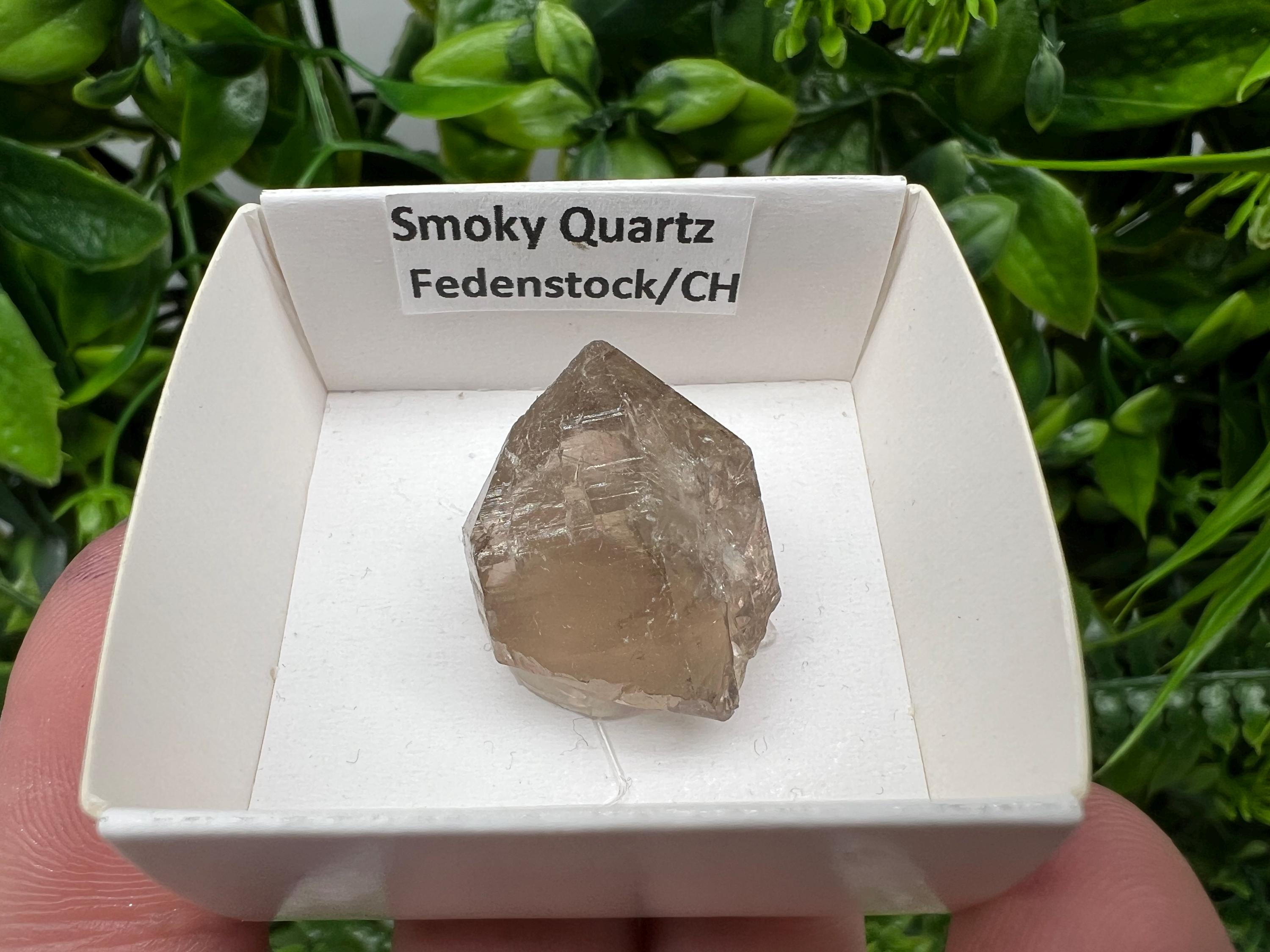 Rare Smoky Quartz Point, Fedenstock Switzerland Mineral Specimen (22/22 MM)