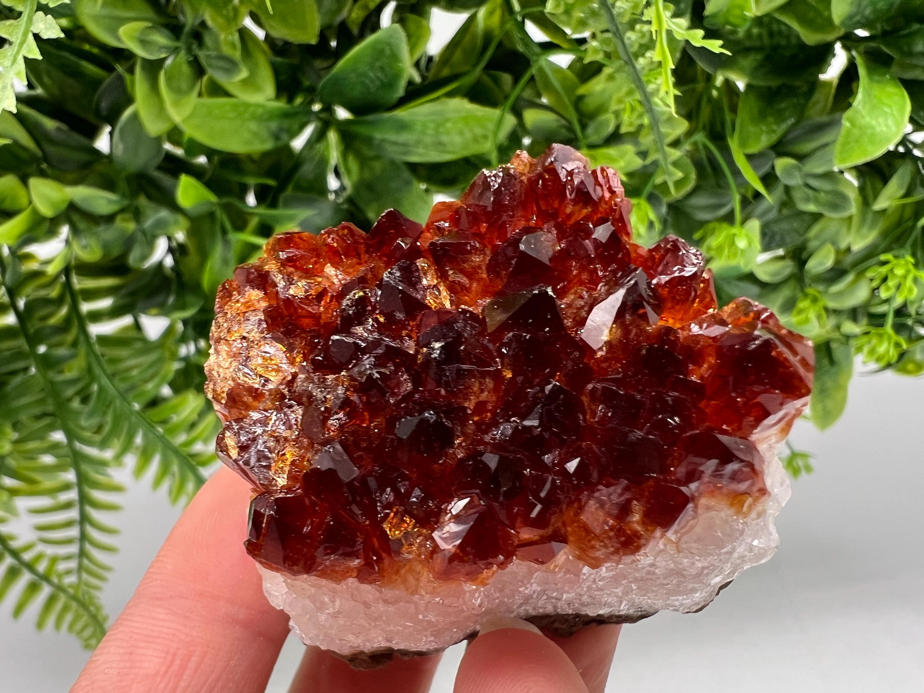 Citrine Crystal with Hematite Inclusions: Natural Phantom Cluster