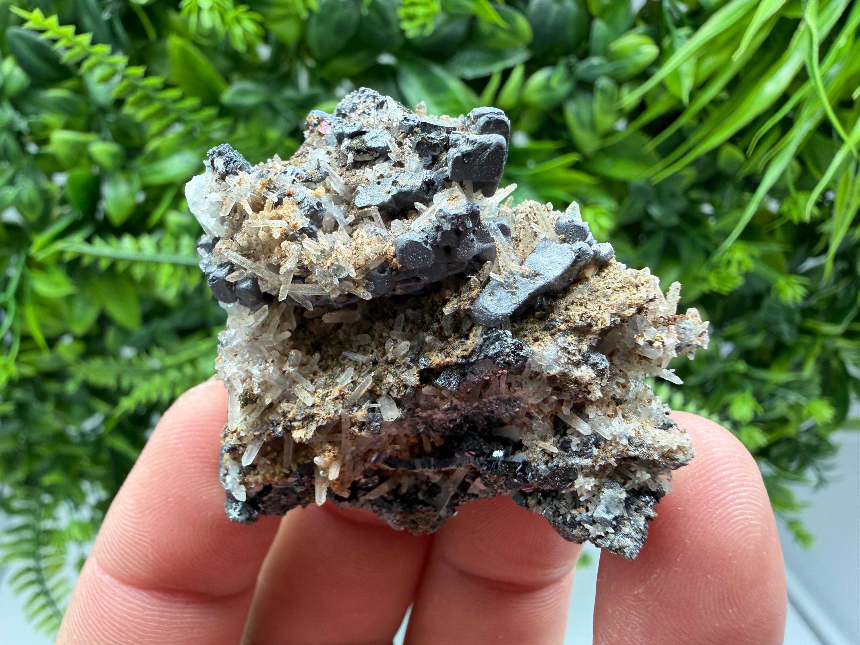 Stunning Galena,Sphalerite on Quartz whit Siderite from 9 th September mine,Madan,Bulgaria,Natural,collectible mineral specimen,home decor