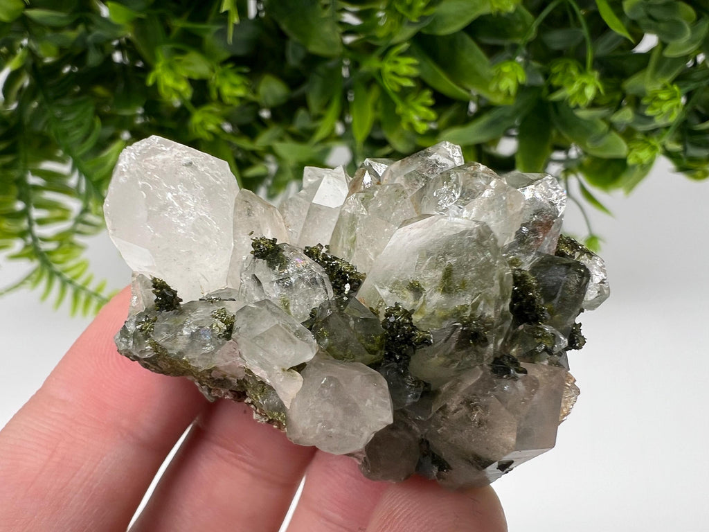 LARGE, Green Epidote with Quartz Crystals - Extremely Sparkly with Rainbows,souvenirs collection stone,gift,decor, Eastern Anatolian, Turkey