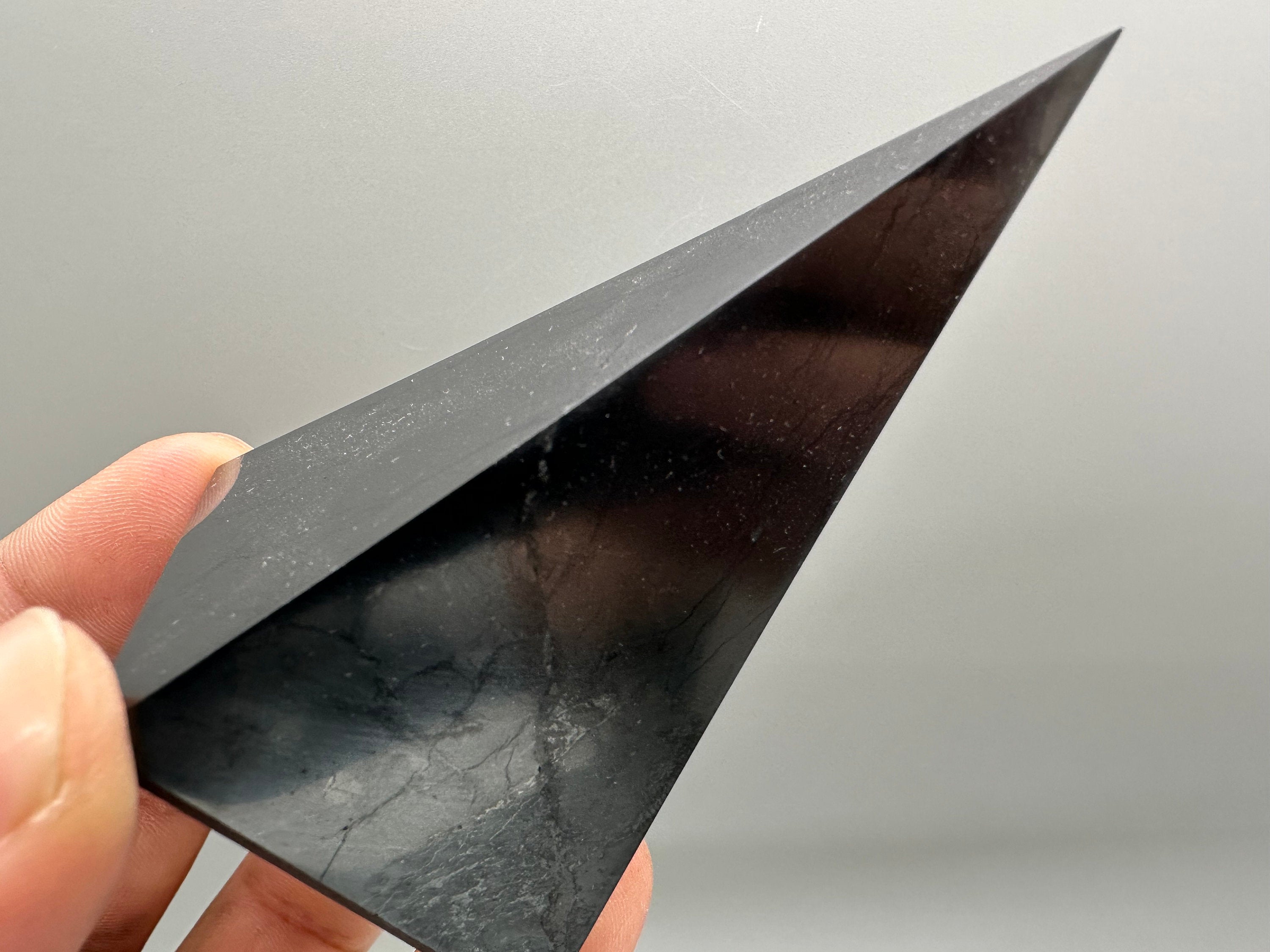 8cm Shungite Pyramid: EMF & 5G Protection, Healing Crystal