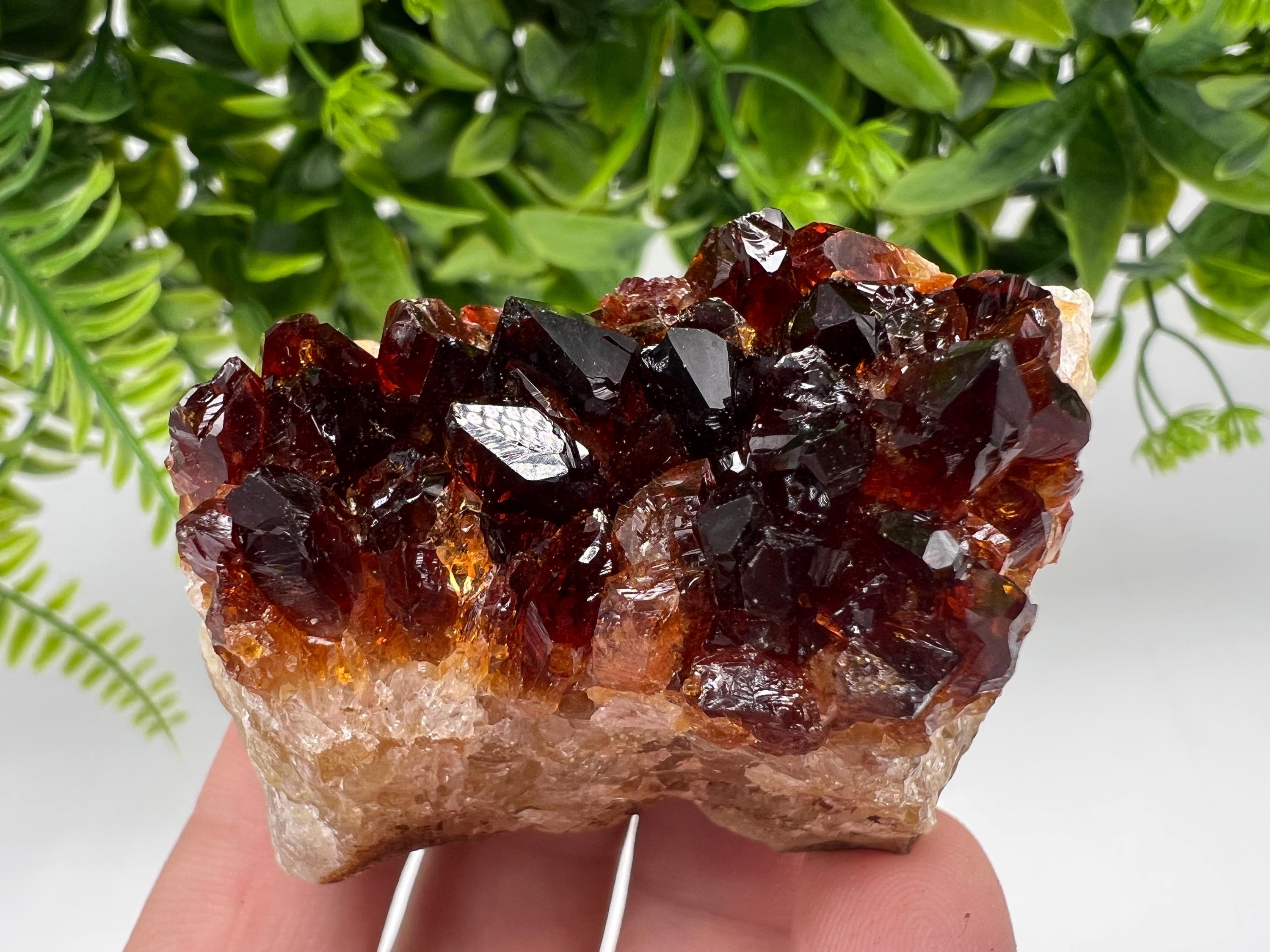 Citrine Crystal Cluster with Hematite Inclusions - Brazil