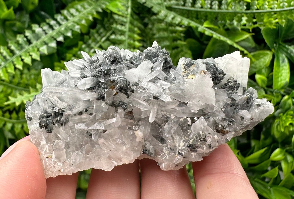 Quartz with Calcite and Chlorite: Borieva Mine Crystal Souvenir