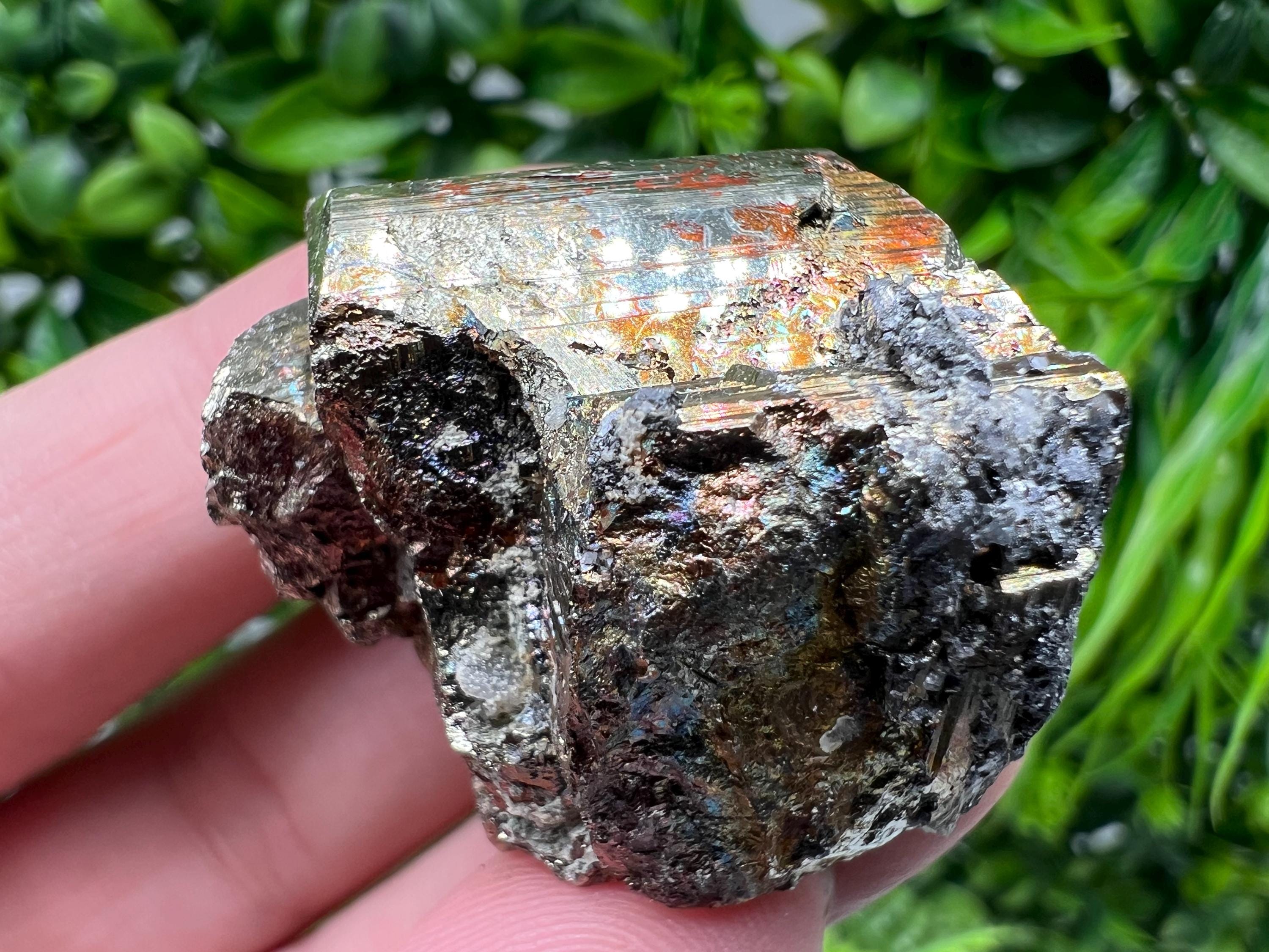 Wonderful Rainbow Pyrite whit Calcite,natural minerals souvenir Crystal,collection stone,rare minerals,home decor,Borieva Bulgaria