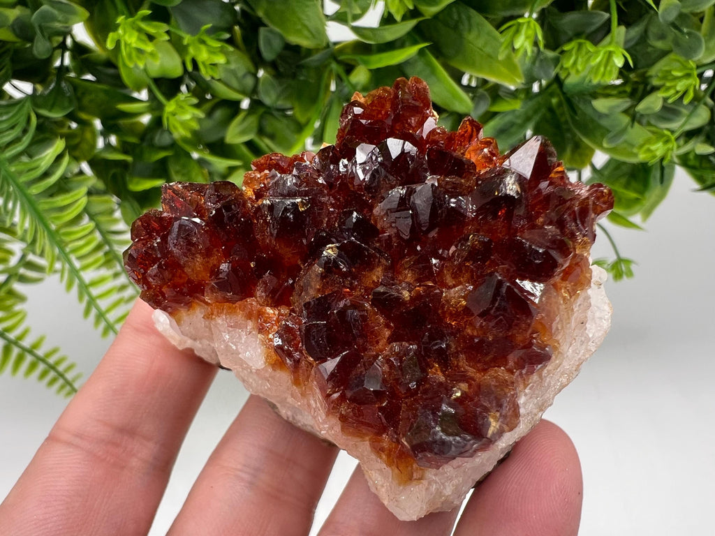 Citrine Crystal Cluster with Hematite Inclusions - Brazil