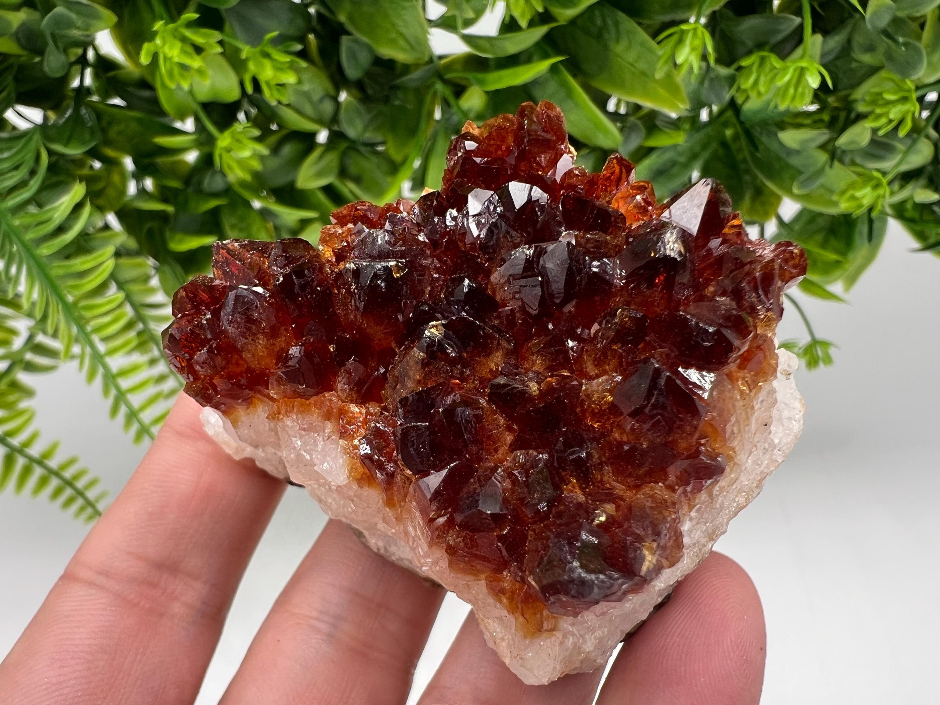 Citrine Crystal Cluster with Hematite Inclusions - Brazil