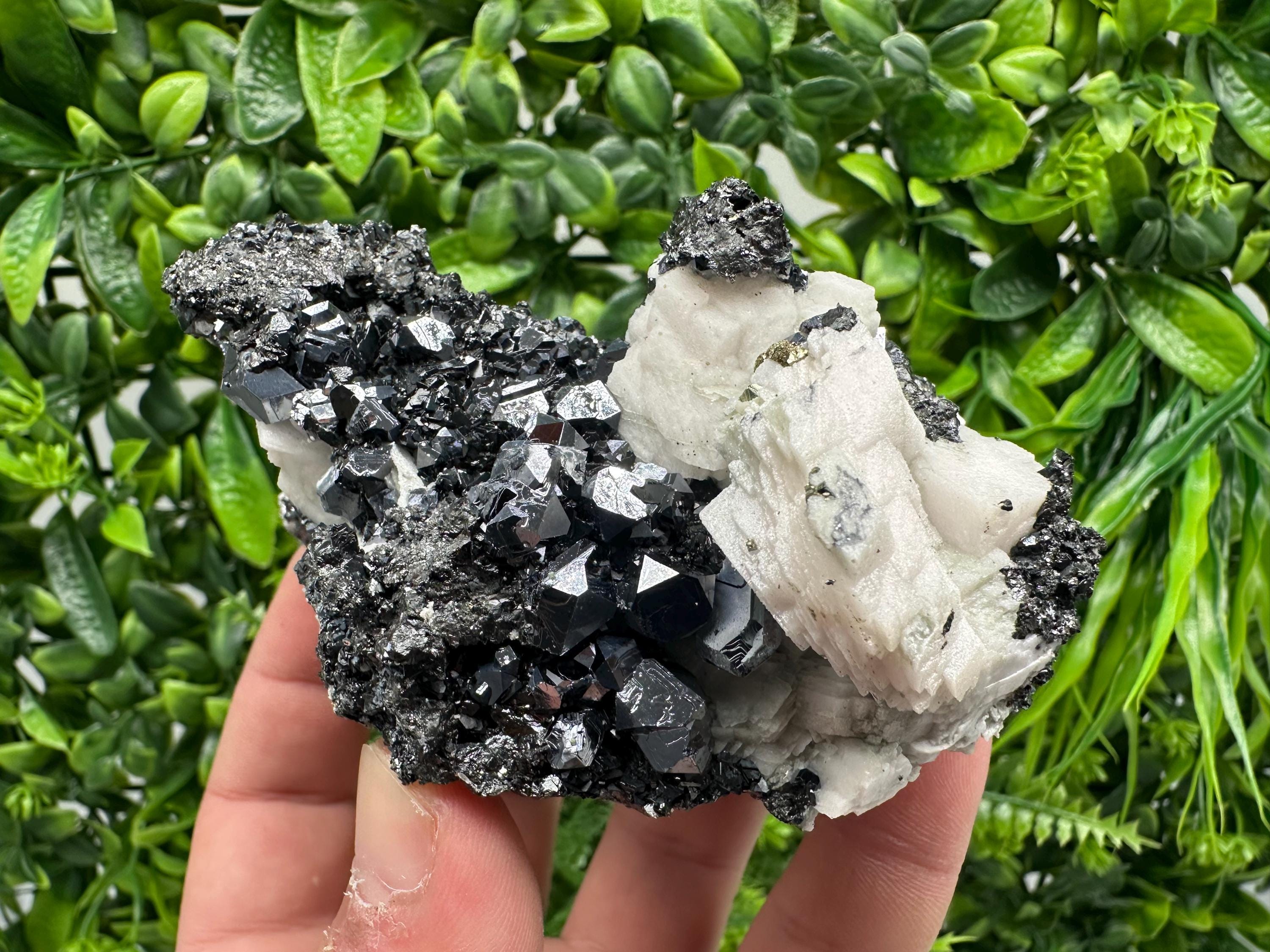 Galena Sphalerite Mineral Specimen: Calcite, Borieva Mine