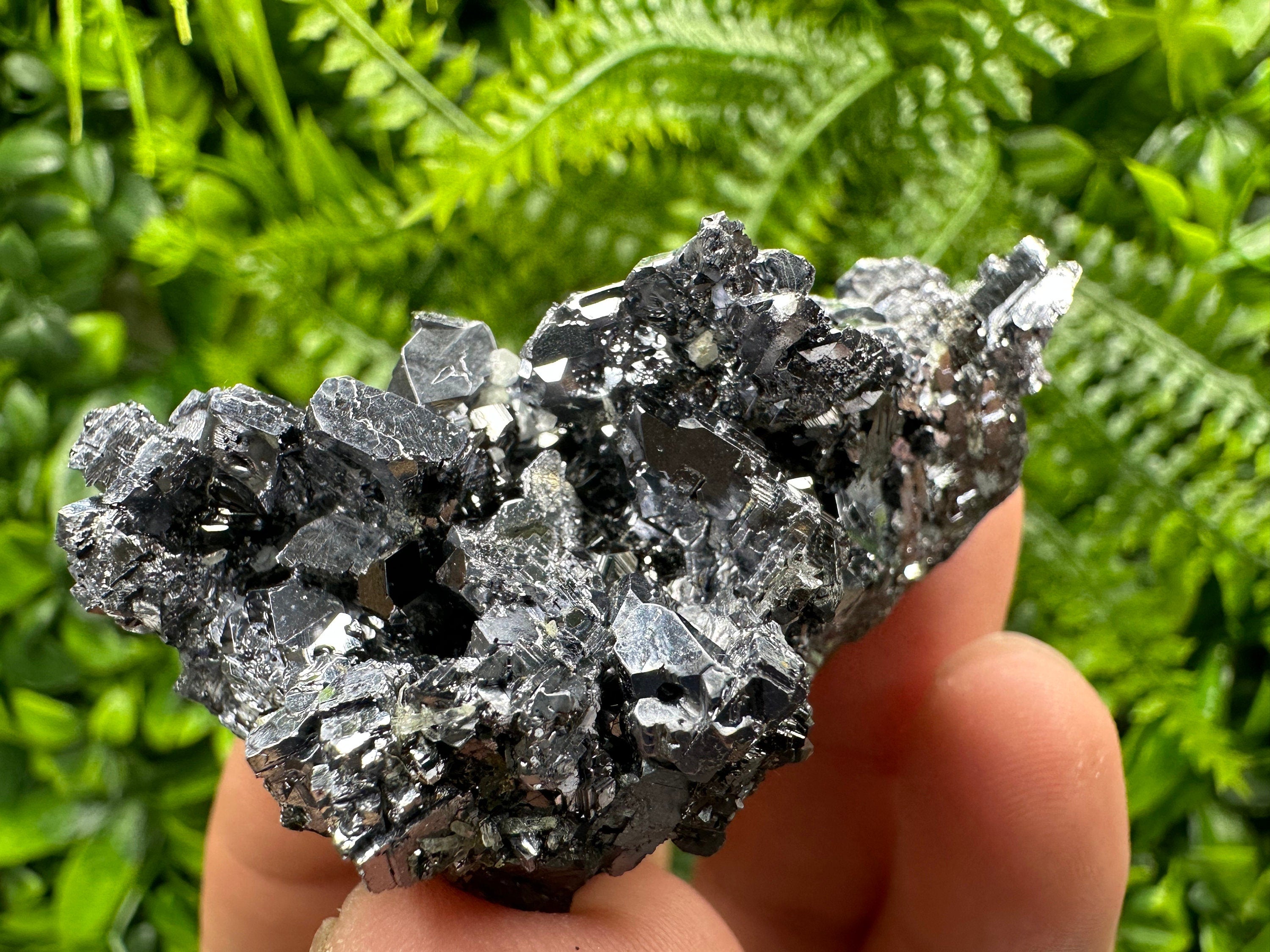 Shiny Skeletal Galena Cluster: Natural Mineral Home Decor