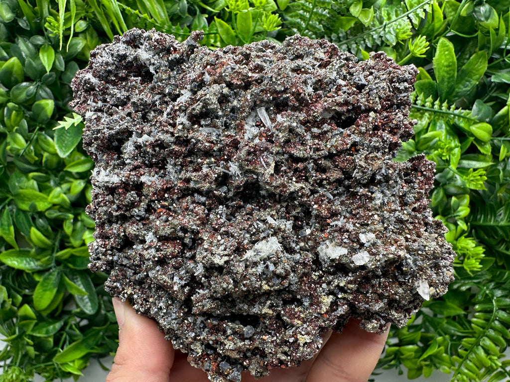 Red Pyrite with Galena and Quartz, Borieva Mine Mineral Specimen