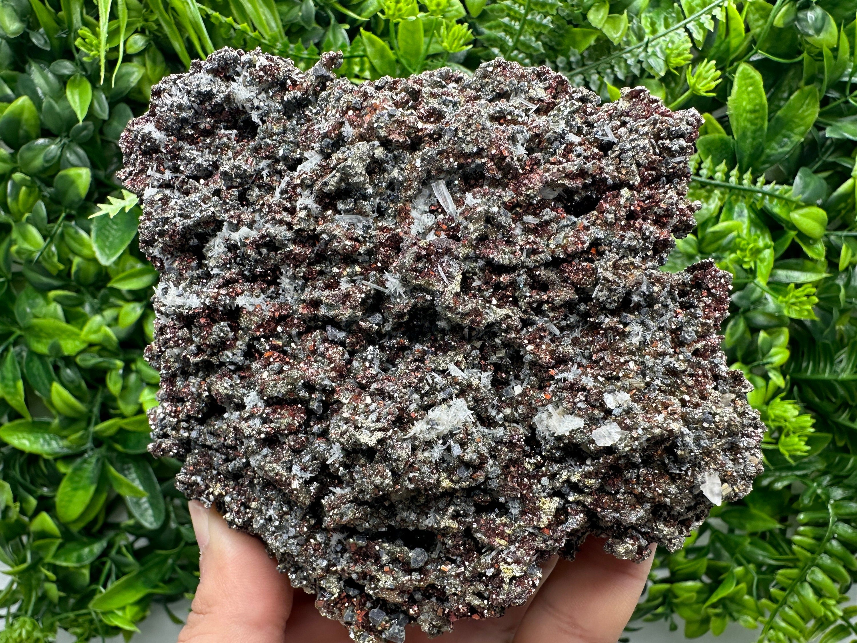 Red Pyrite with Galena and Quartz, Borieva Mine Mineral Specimen