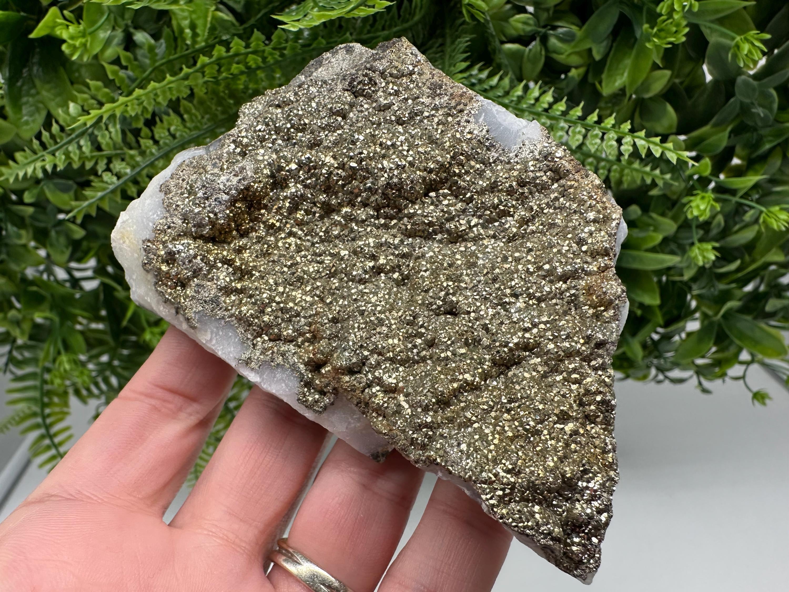 Marcasite Cluster on Chalcedony, Bulgaria Mineral Specimen