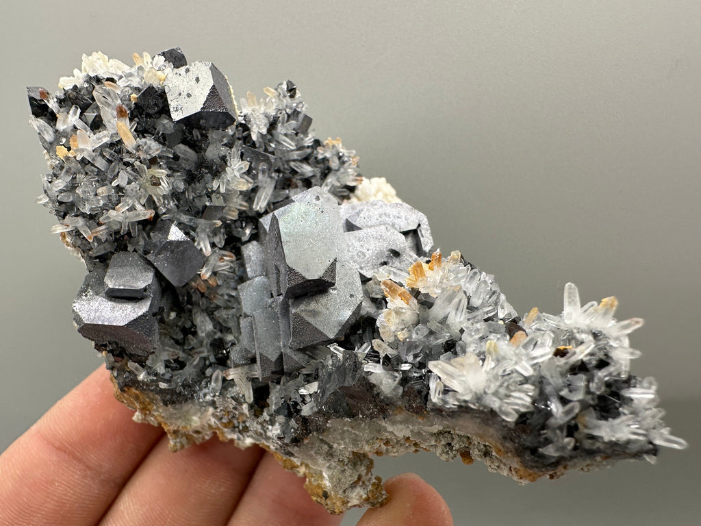 Galena Sphalerite Calcite on Quartz Specimen, Bulgaria Crystal