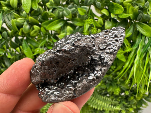Botryoidal Black Hematite Specimen: Moroccan Crystal for Reiki Chakra