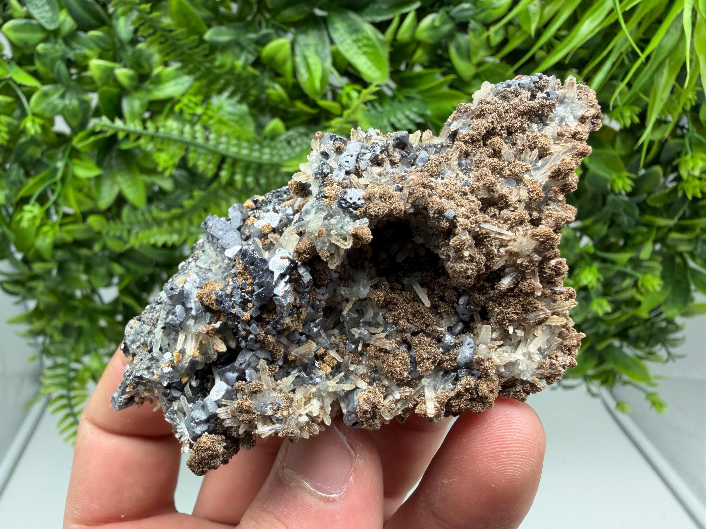 Stunning Galena,Sphalerite on Quartz whit Siderite from 9 th September mine,Madan,Bulgaria,Natural,collectible mineral specimen,home decor
