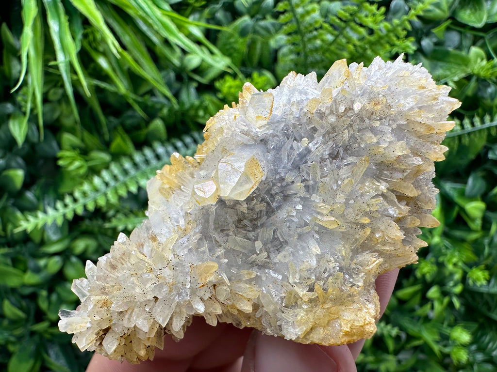 Transparent Quartz Cluster with Mineral Inclusions, Bulgaria