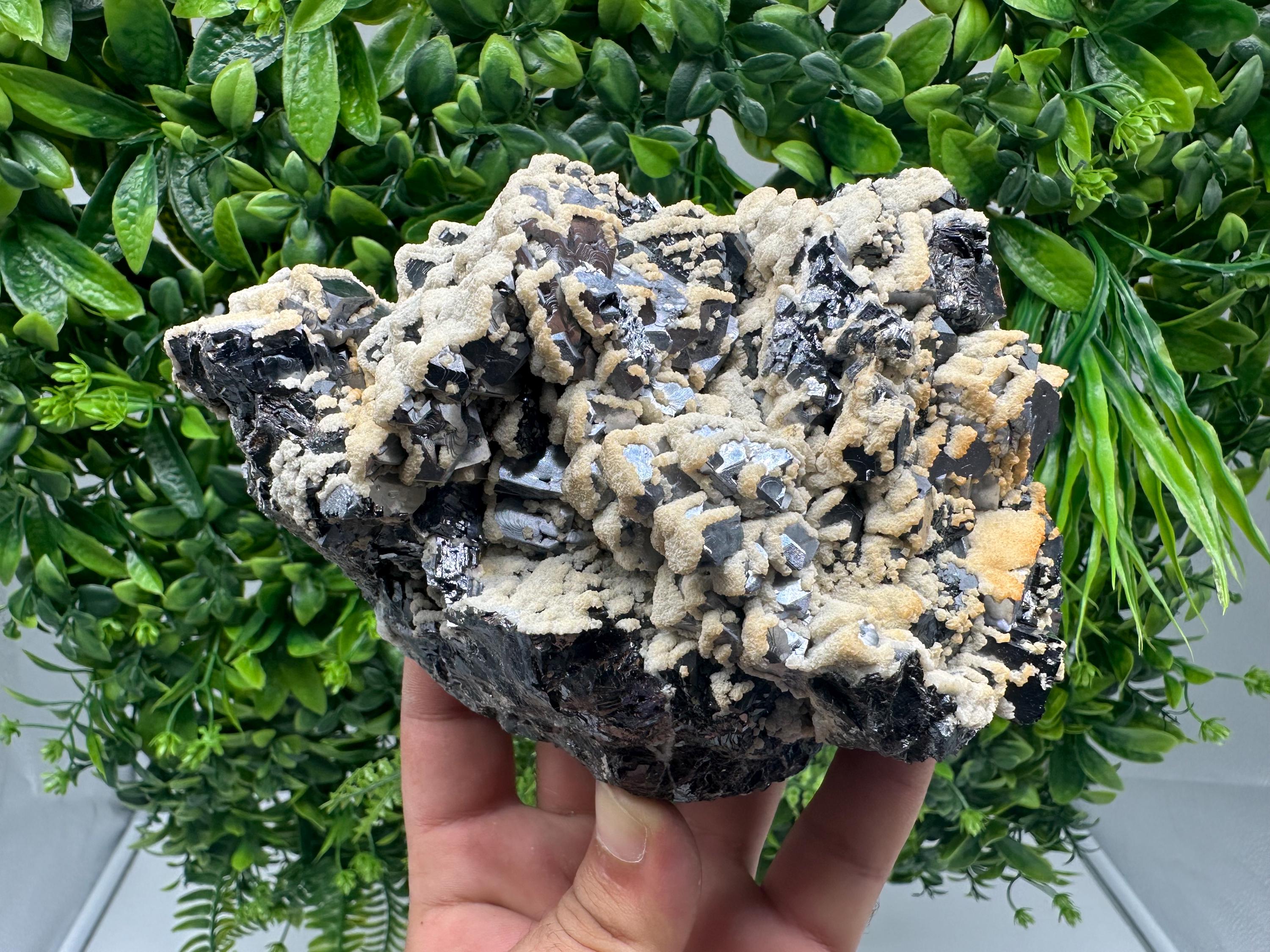 Skeletal Galena with Dolomite: Krushev Dol Mine, Bulgaria