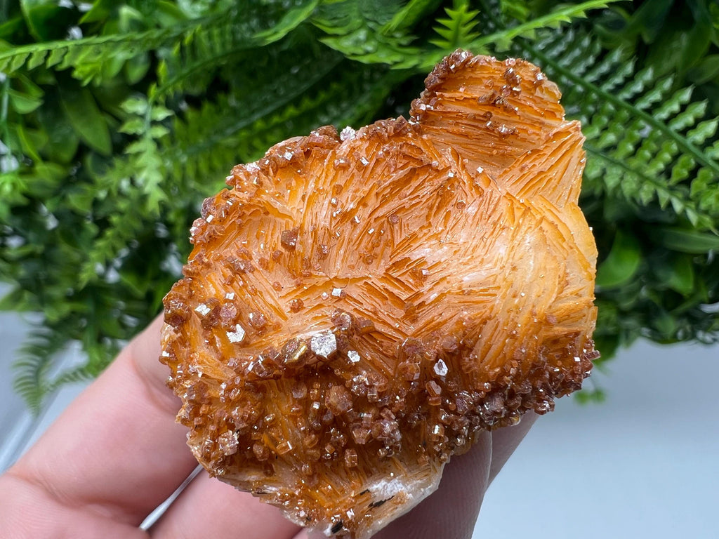 Red Vanadinite Crystal on Barite Matrix, Morocco Mineral Specimen